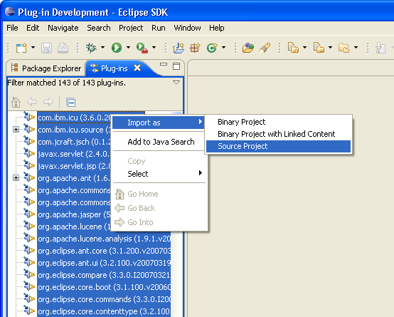 Import Eclipse plug-ins